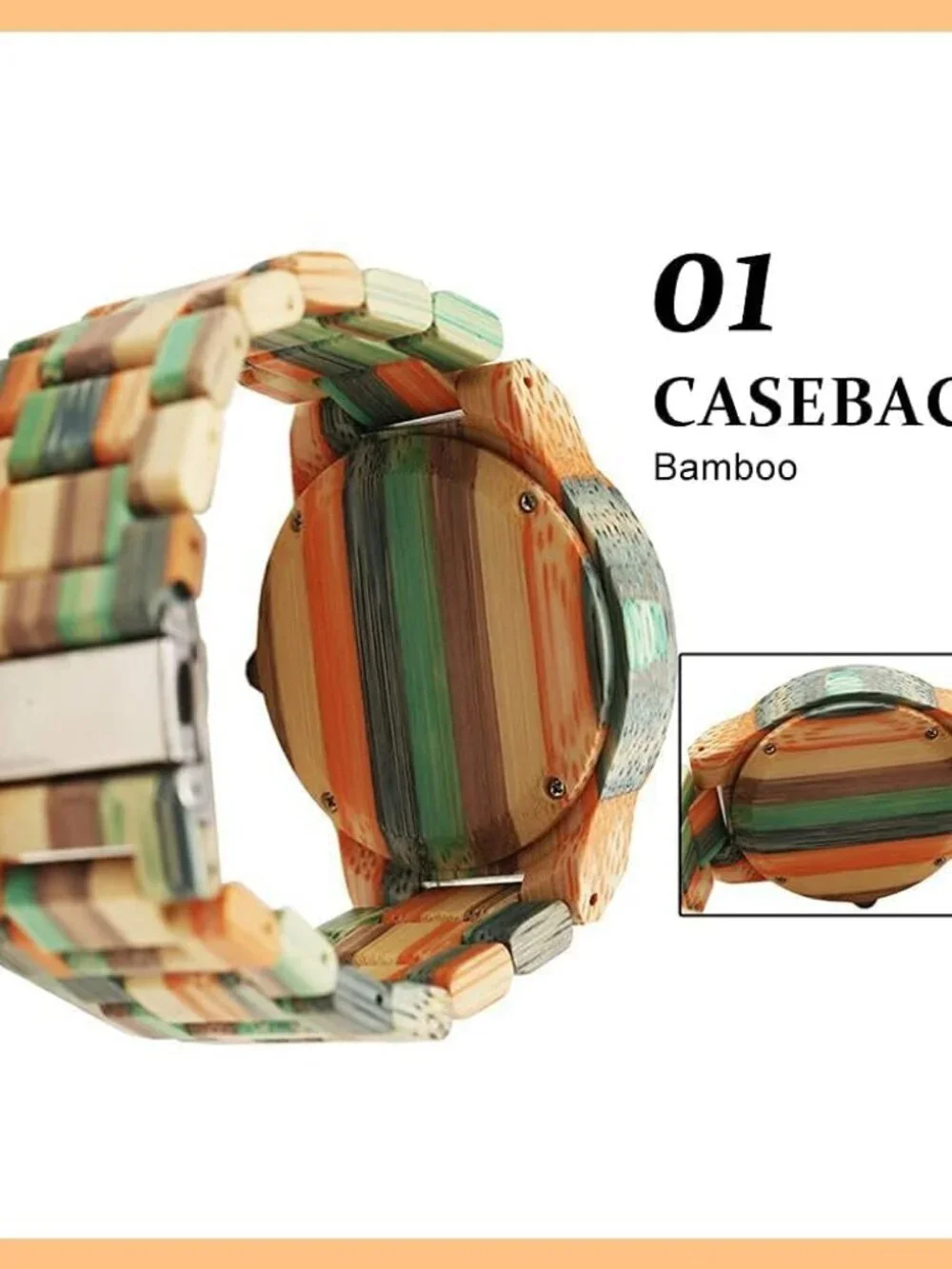 Men's Watch Colorful Multi Wooden Handmade Analog Dial Quartz Casual Wristwatch